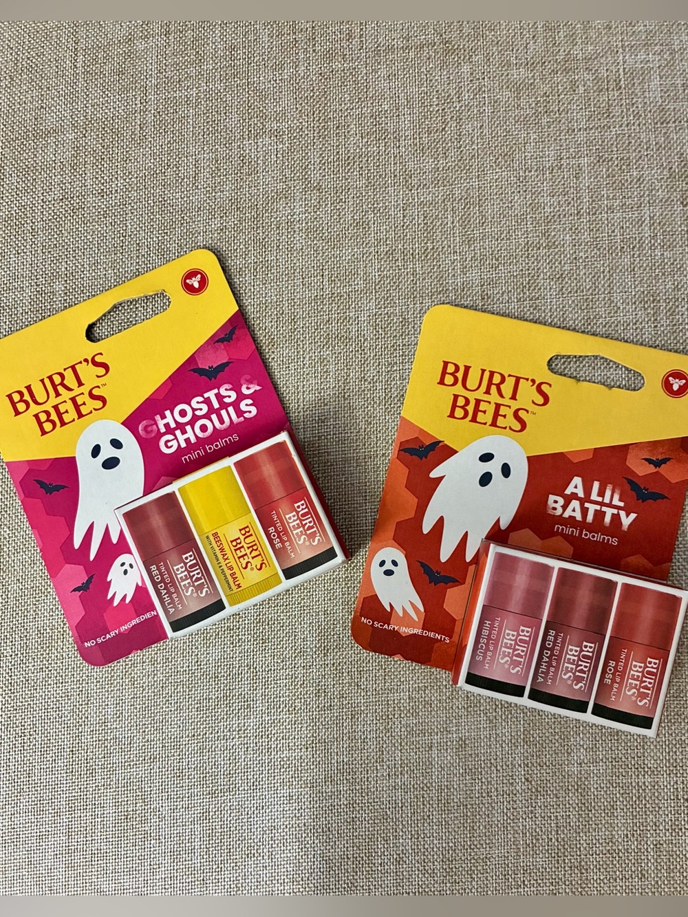 NEW Burts Bees BUNDLE 6 Lip Gloss Balm Limited Edition Halloween Red Dahlia Rose